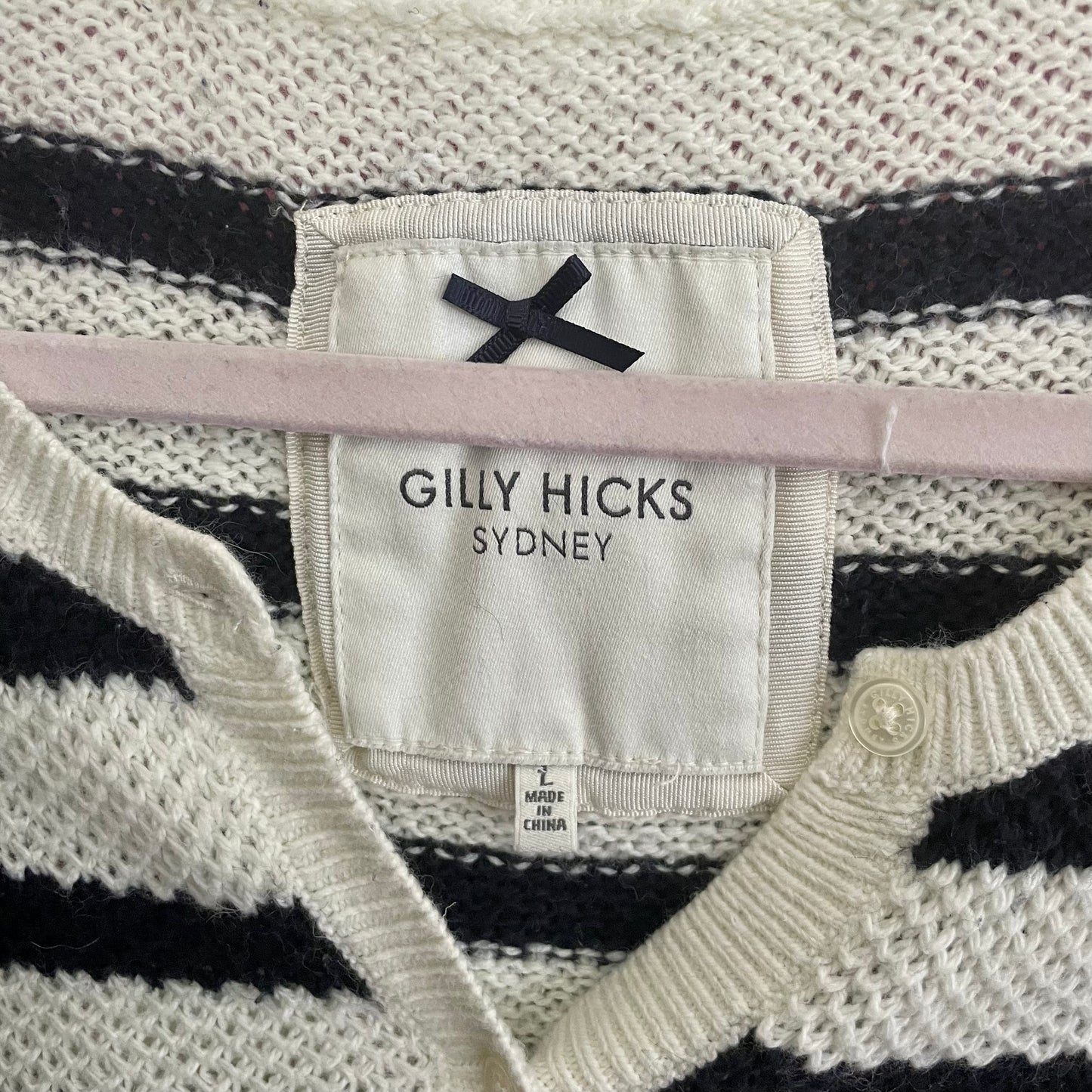 gilly hicks by abercrombie black stripe cardigan S