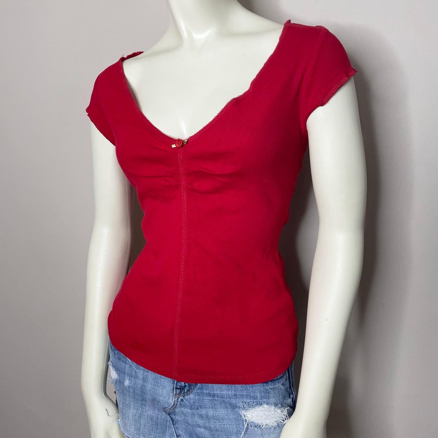 vixen red babydoll top M