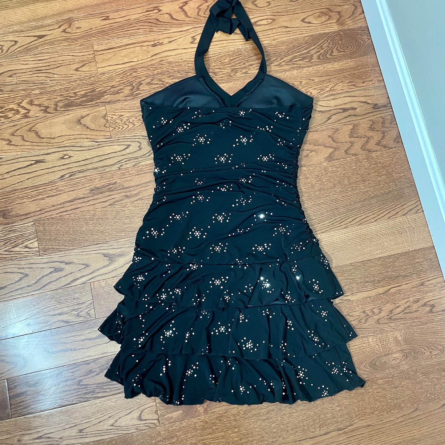 trixxi black sparkle halter dress M