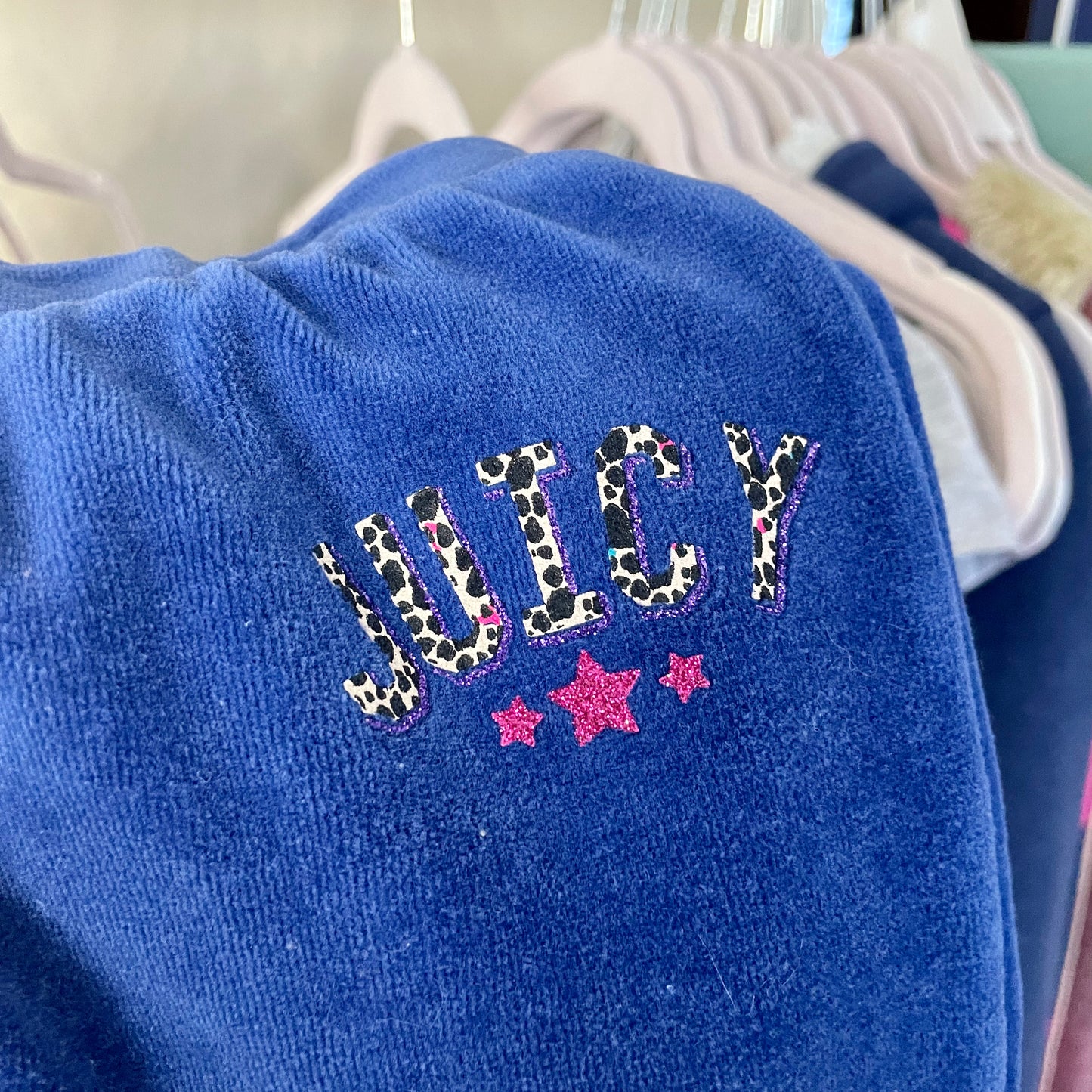 juicy couture blue velour track pants S