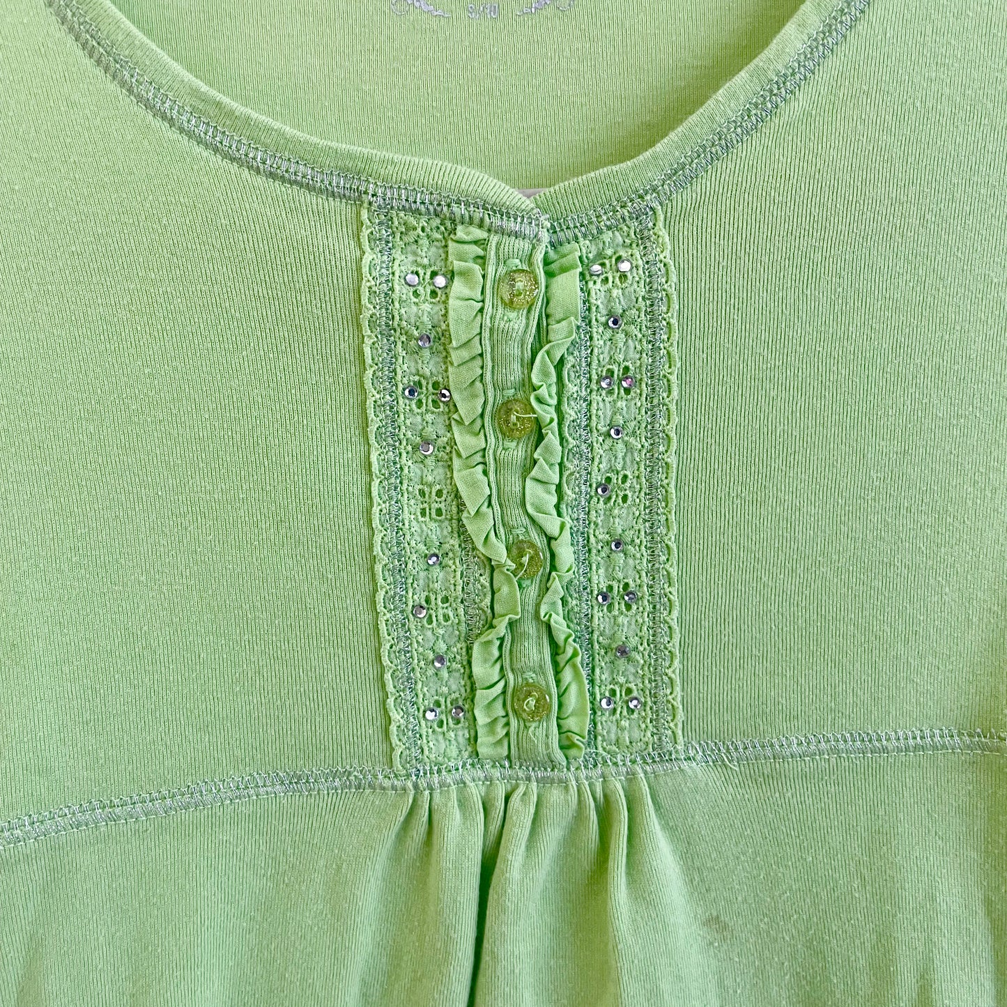 justice green babydoll top XS
