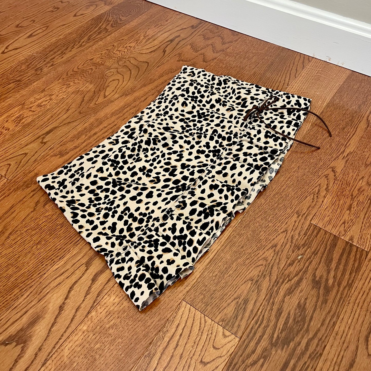 y2k brown cheetah micro mini skirt S