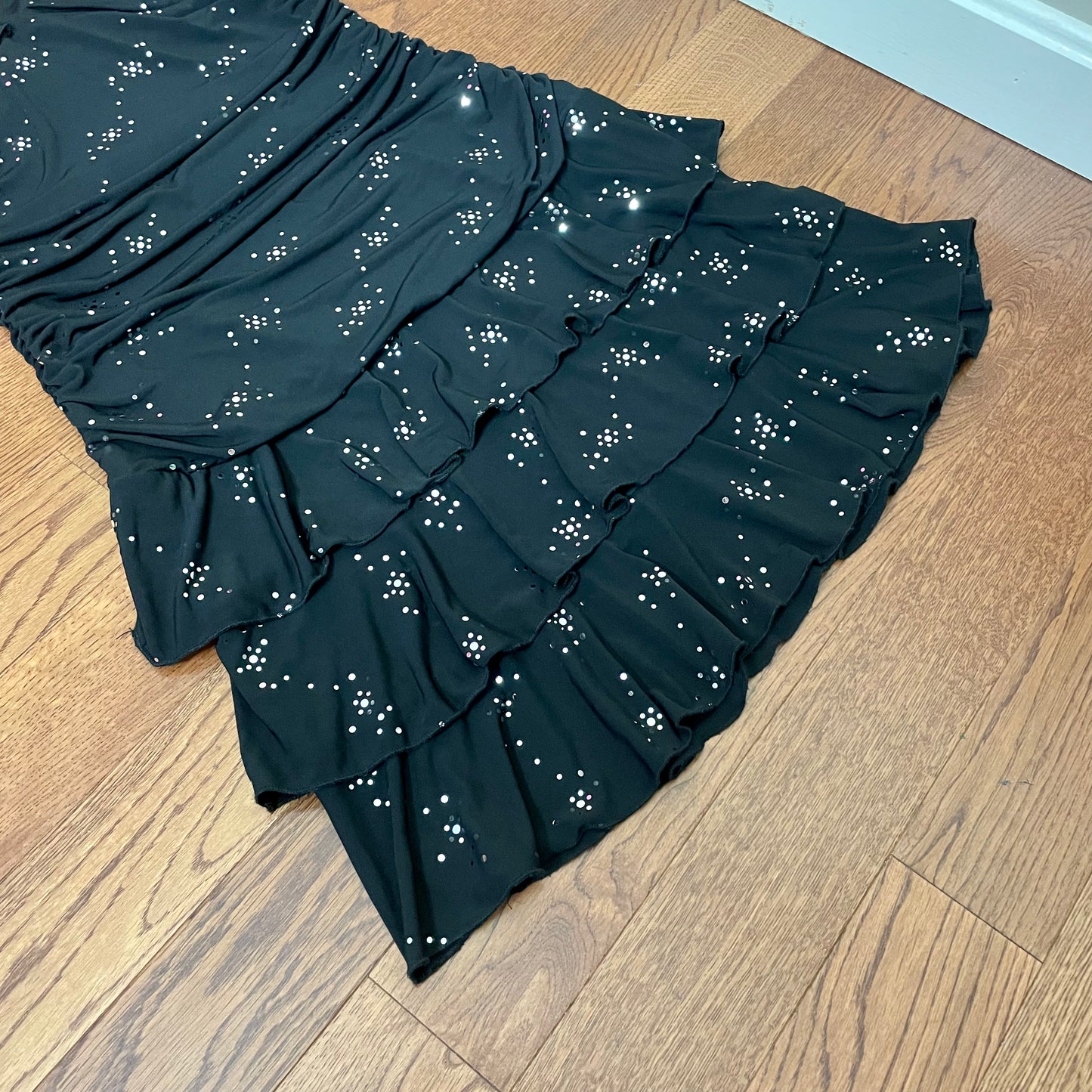 trixxi black sparkle halter dress M