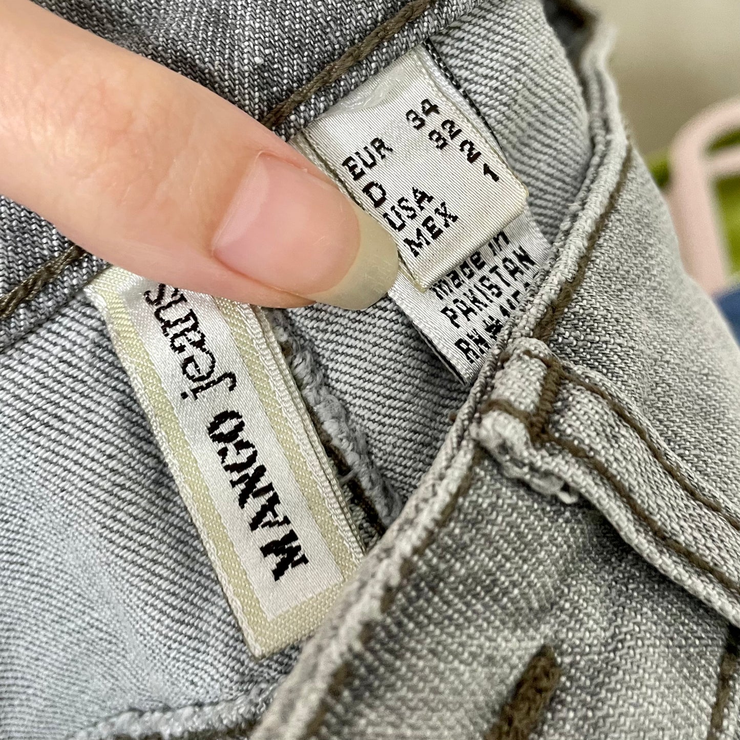 mango gray mini jean skirt 2