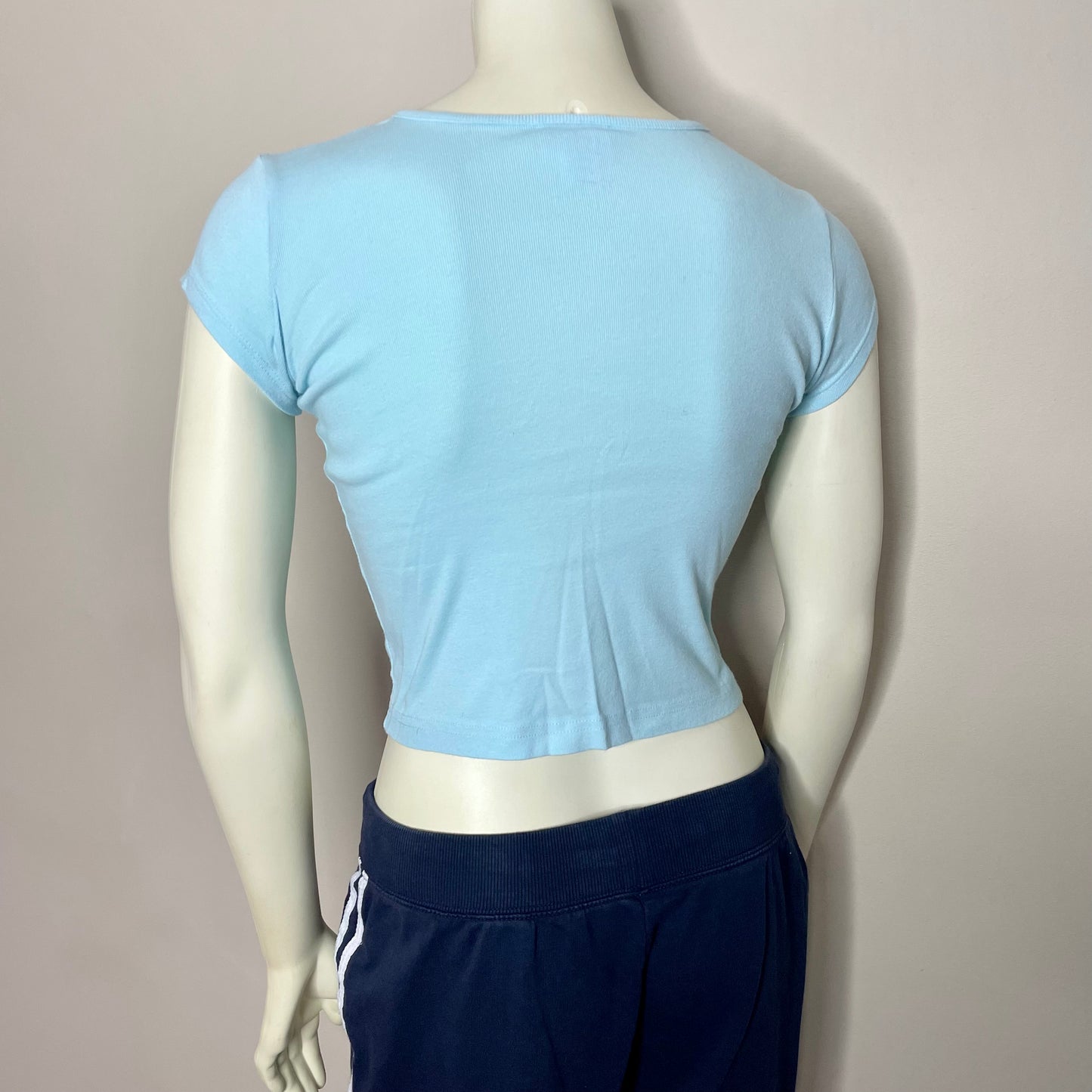 genuine girl baby blue horse tee fits XS