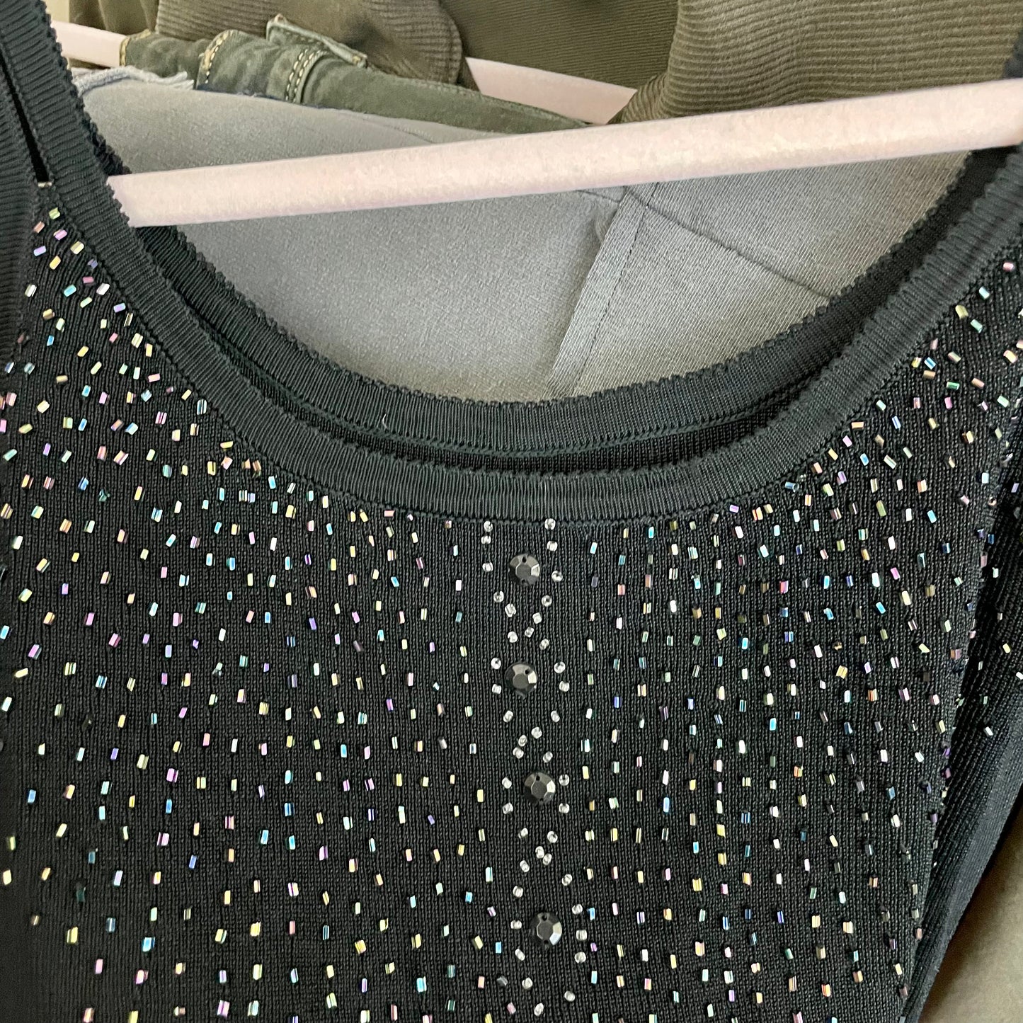 y2k black beaded tank top M