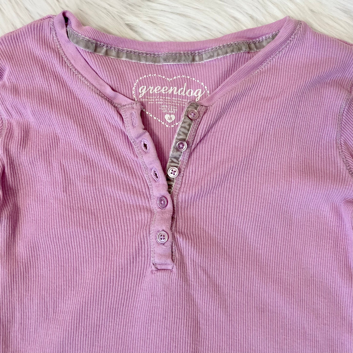 greendog purple henley long sleeve top XS