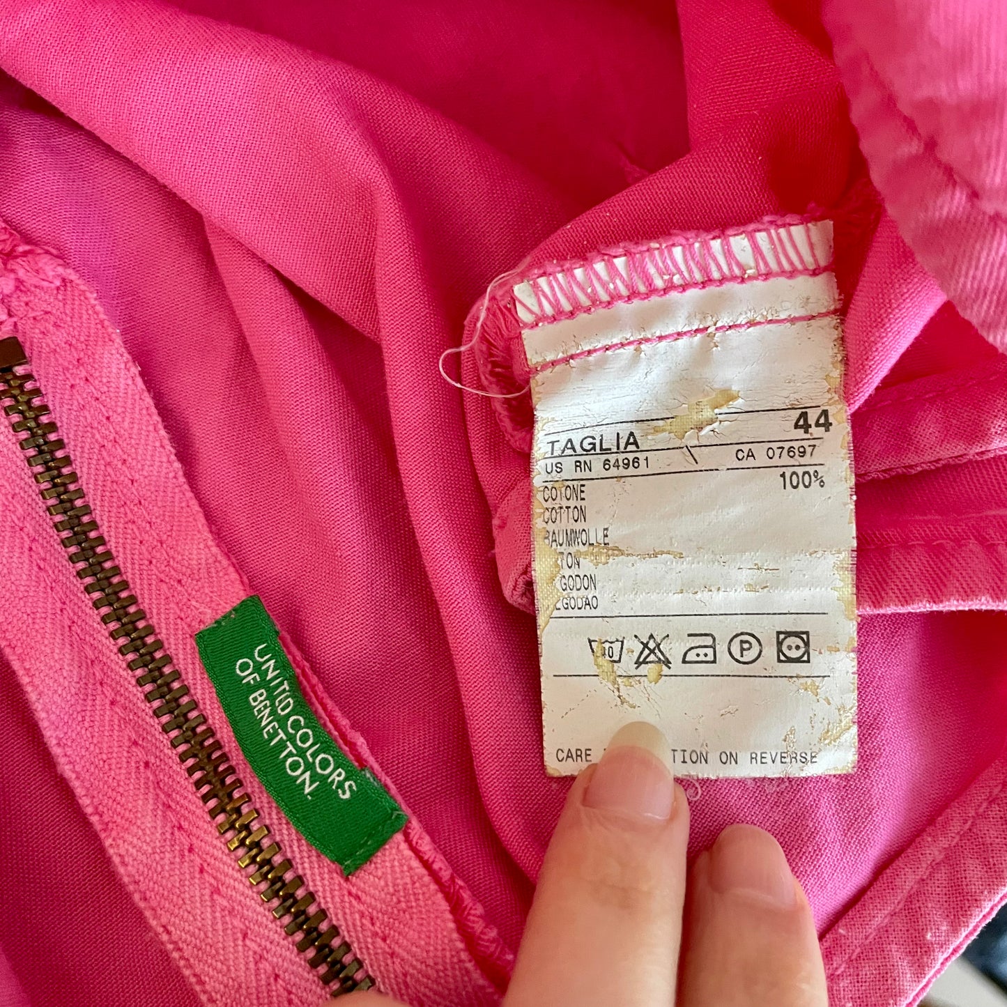 benetton hot pink pleated mini skirt M