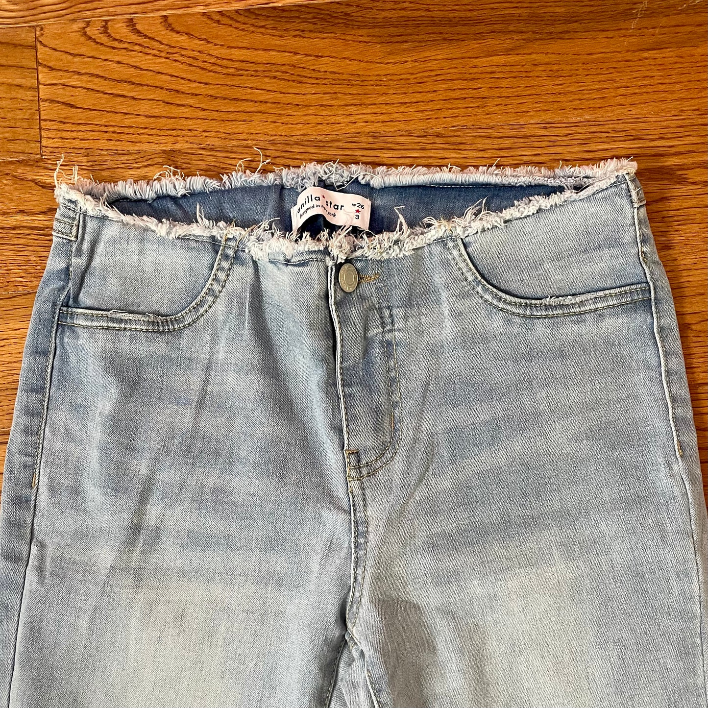 vanilla star frayed edge flare jeans 3