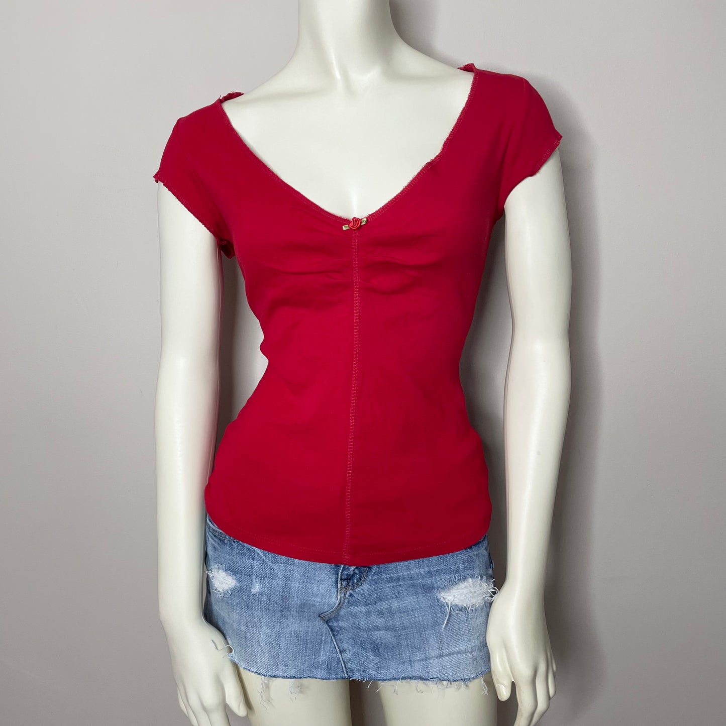 vixen red babydoll top M