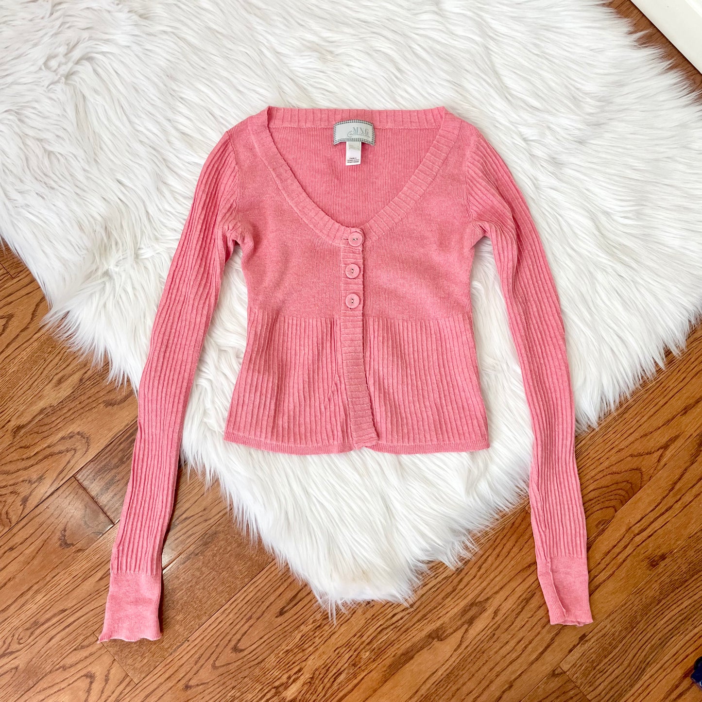 mango pink babydoll cardigan sweater XS