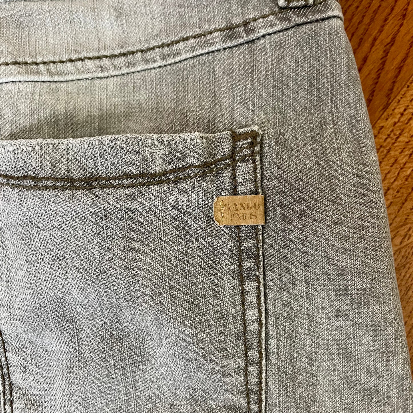 mango gray mini jean skirt 2