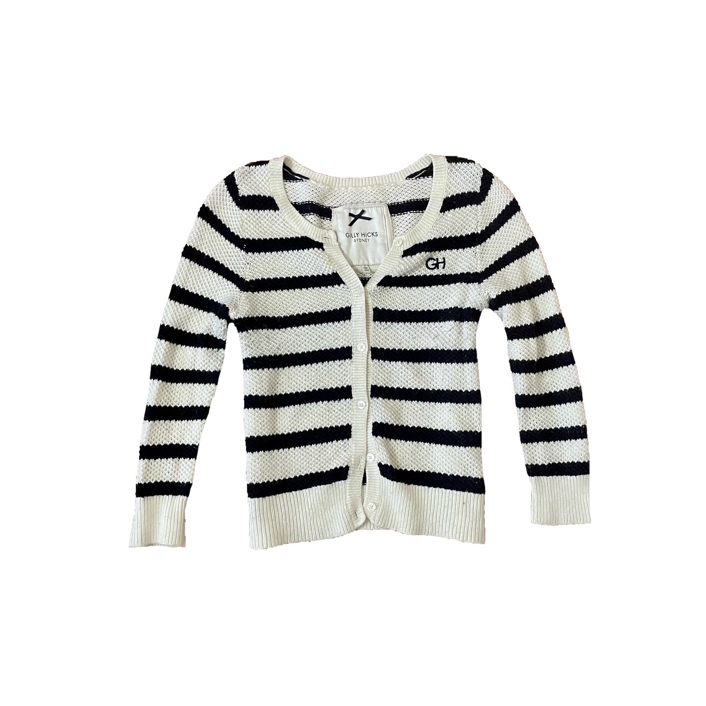 gilly hicks by abercrombie black stripe cardigan S