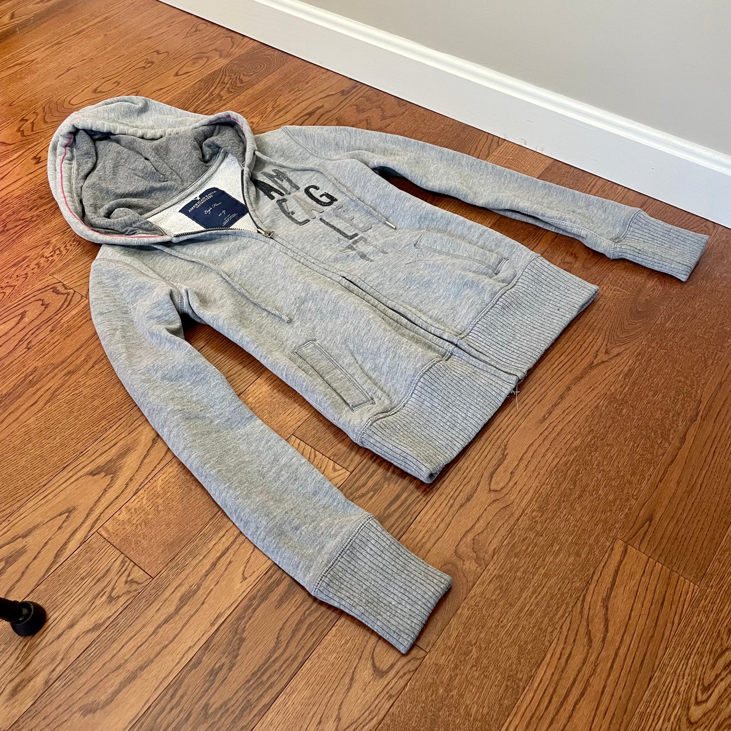 american eagle gray zip hoodie XS