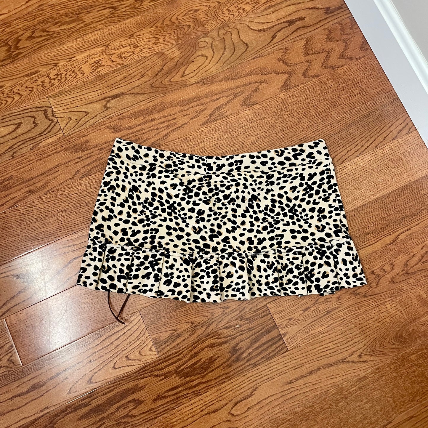 y2k brown cheetah micro mini skirt S