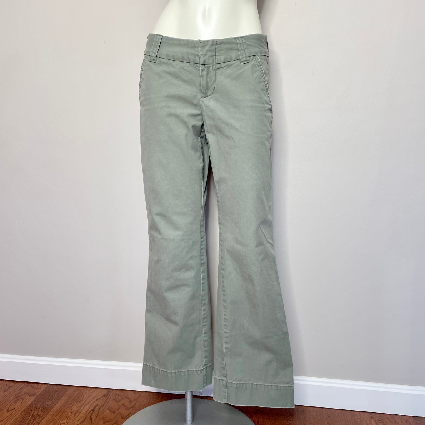 gap sage green flare trousers 1