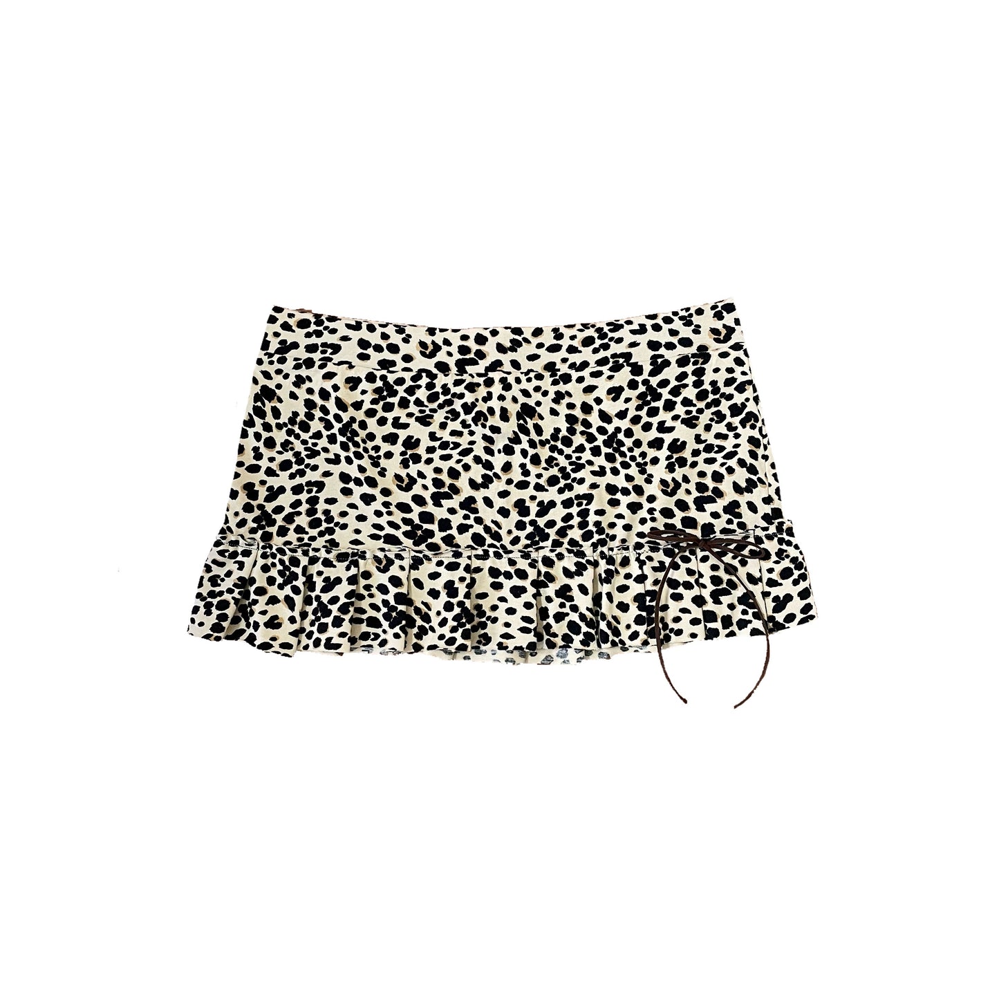 y2k brown cheetah micro mini skirt S