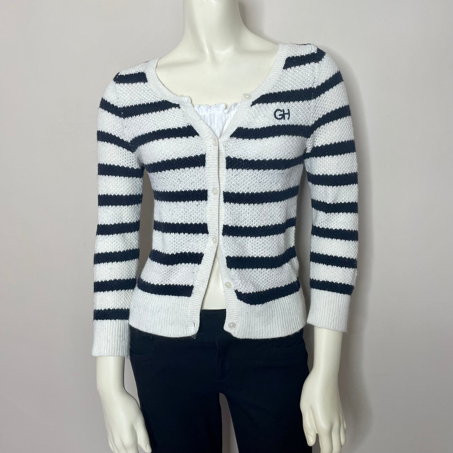 gilly hicks by abercrombie black stripe cardigan S