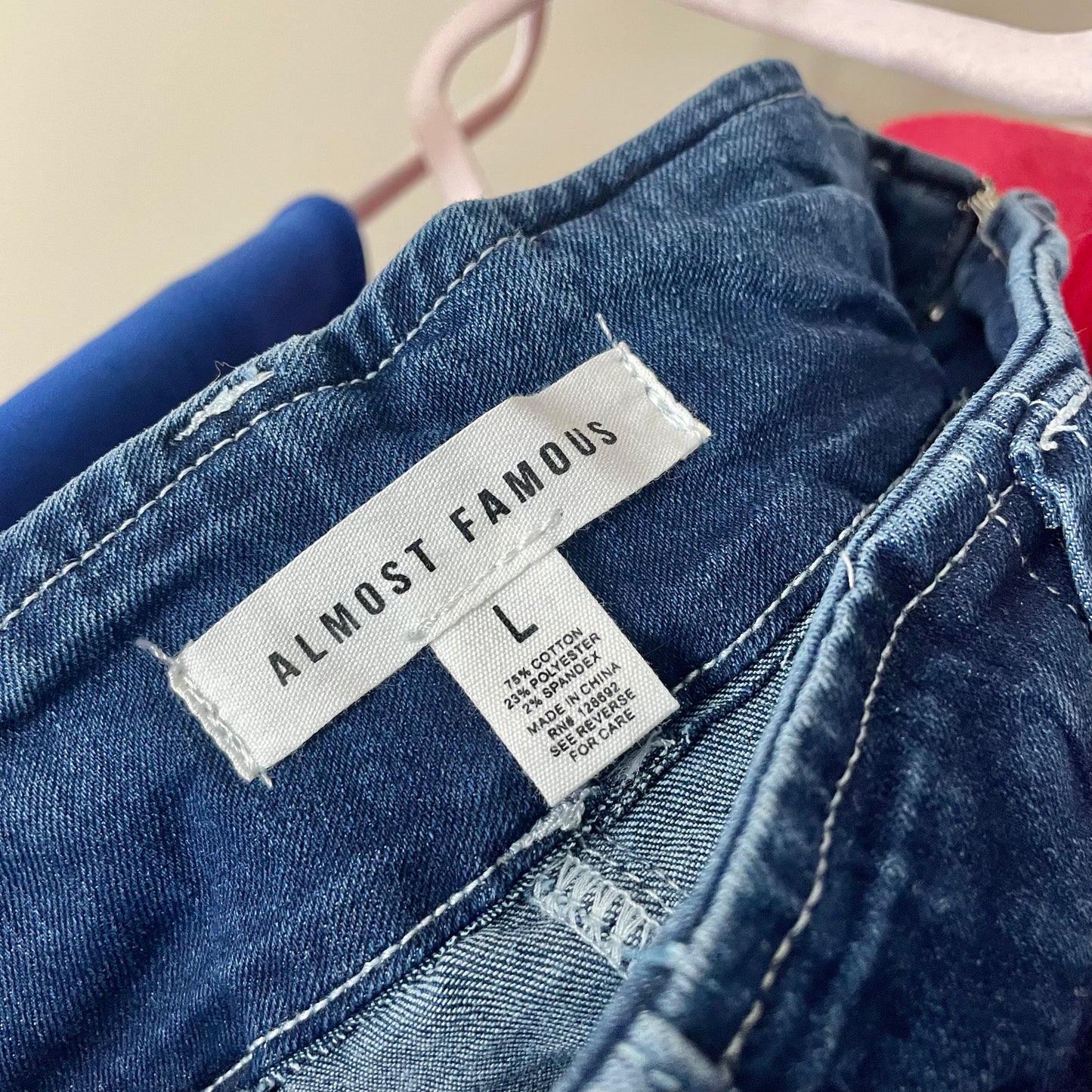 almost famous pleated micro mini jean skirt L