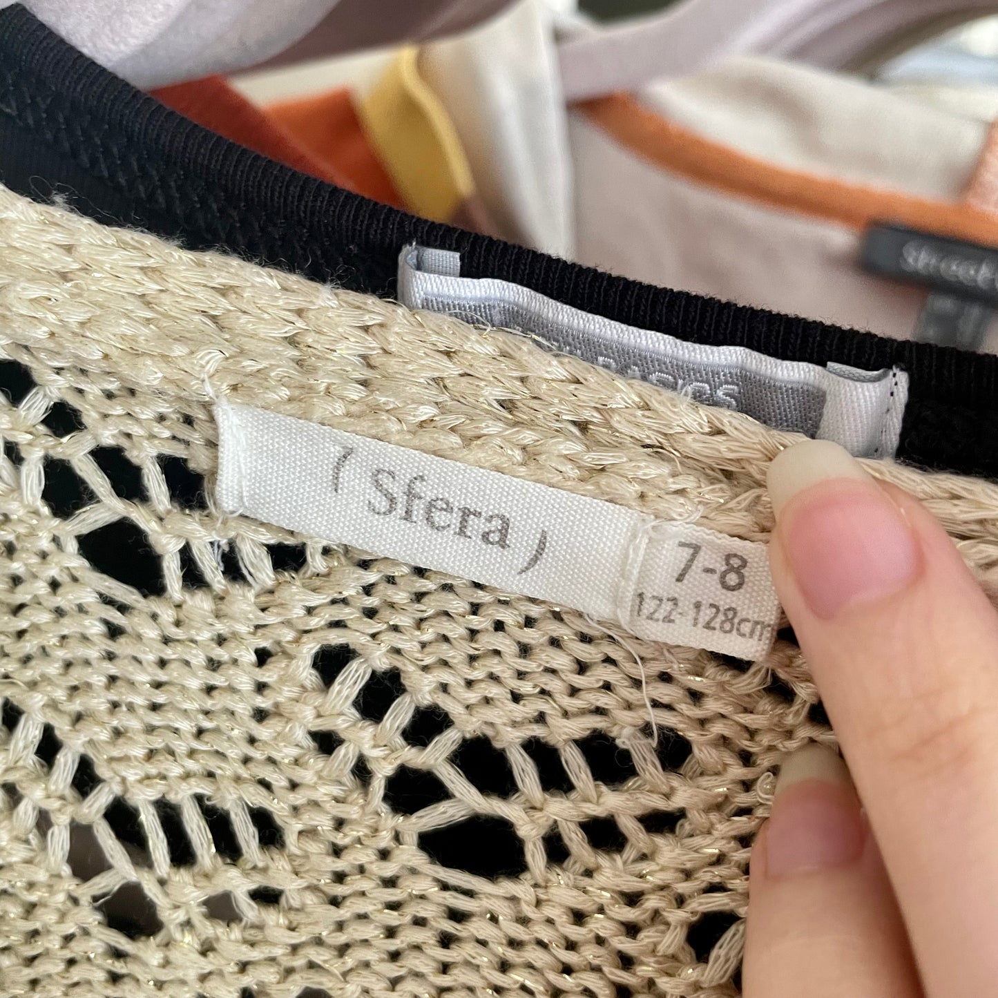 sfera gold crochet cardigan XS