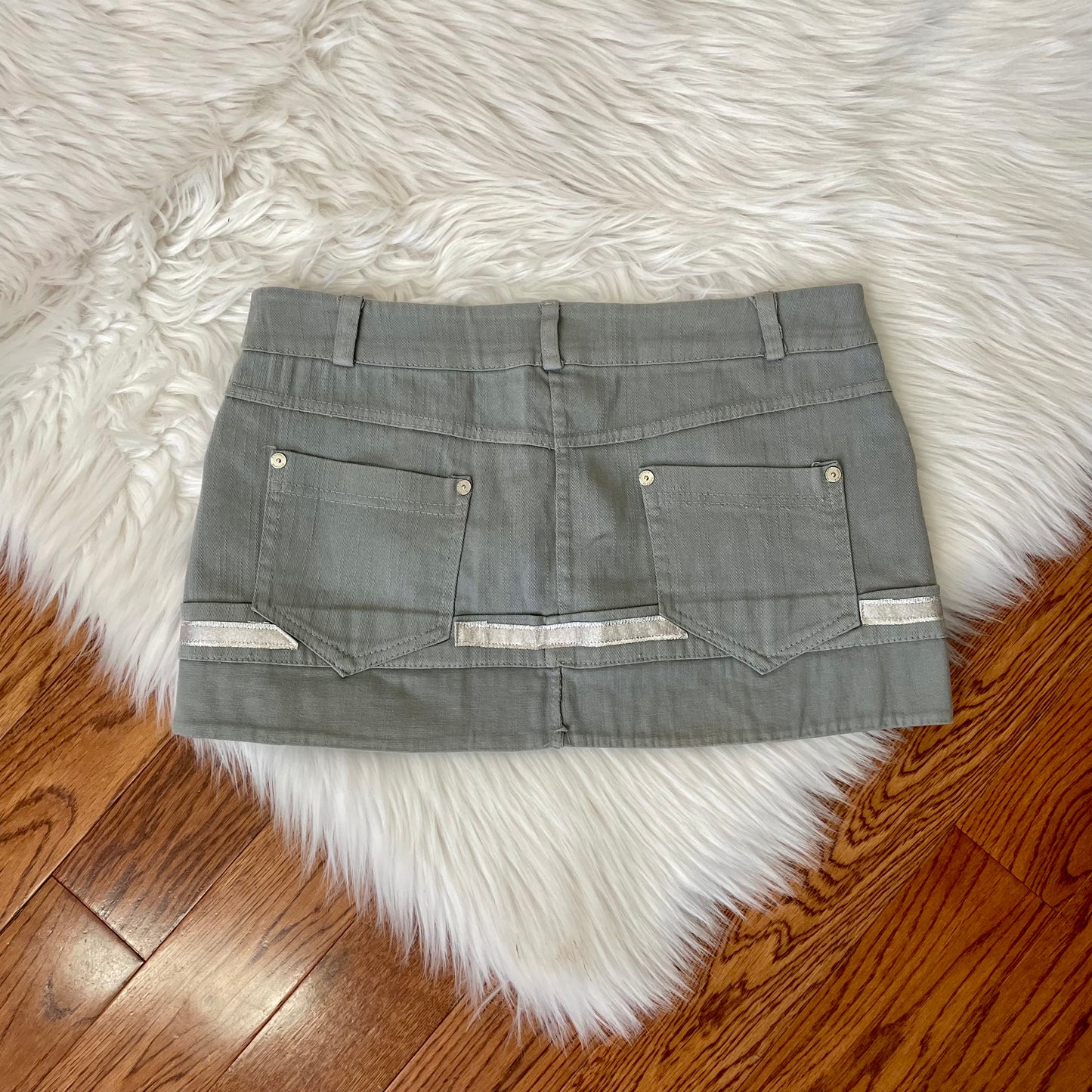 y2k vintage italian gray mini skirt M