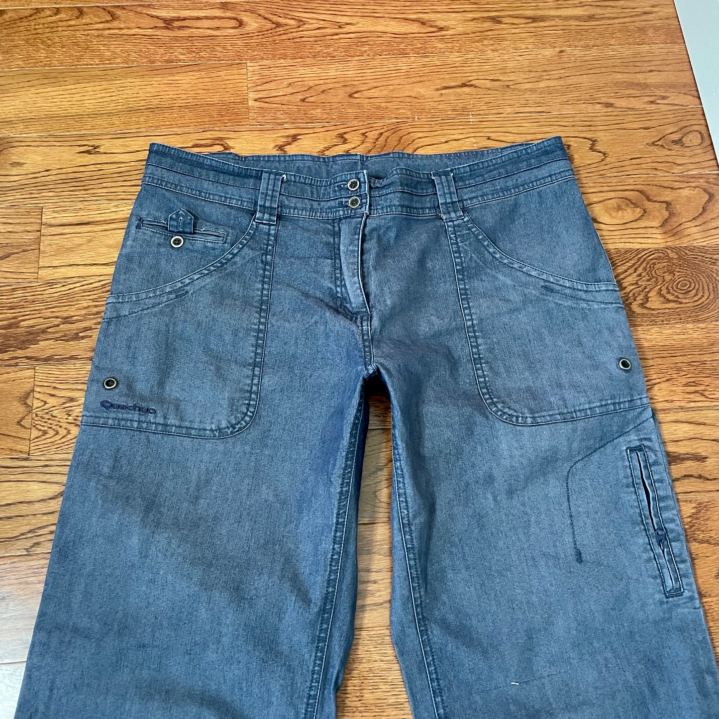 quechua navy blue zip off cargo pants 12