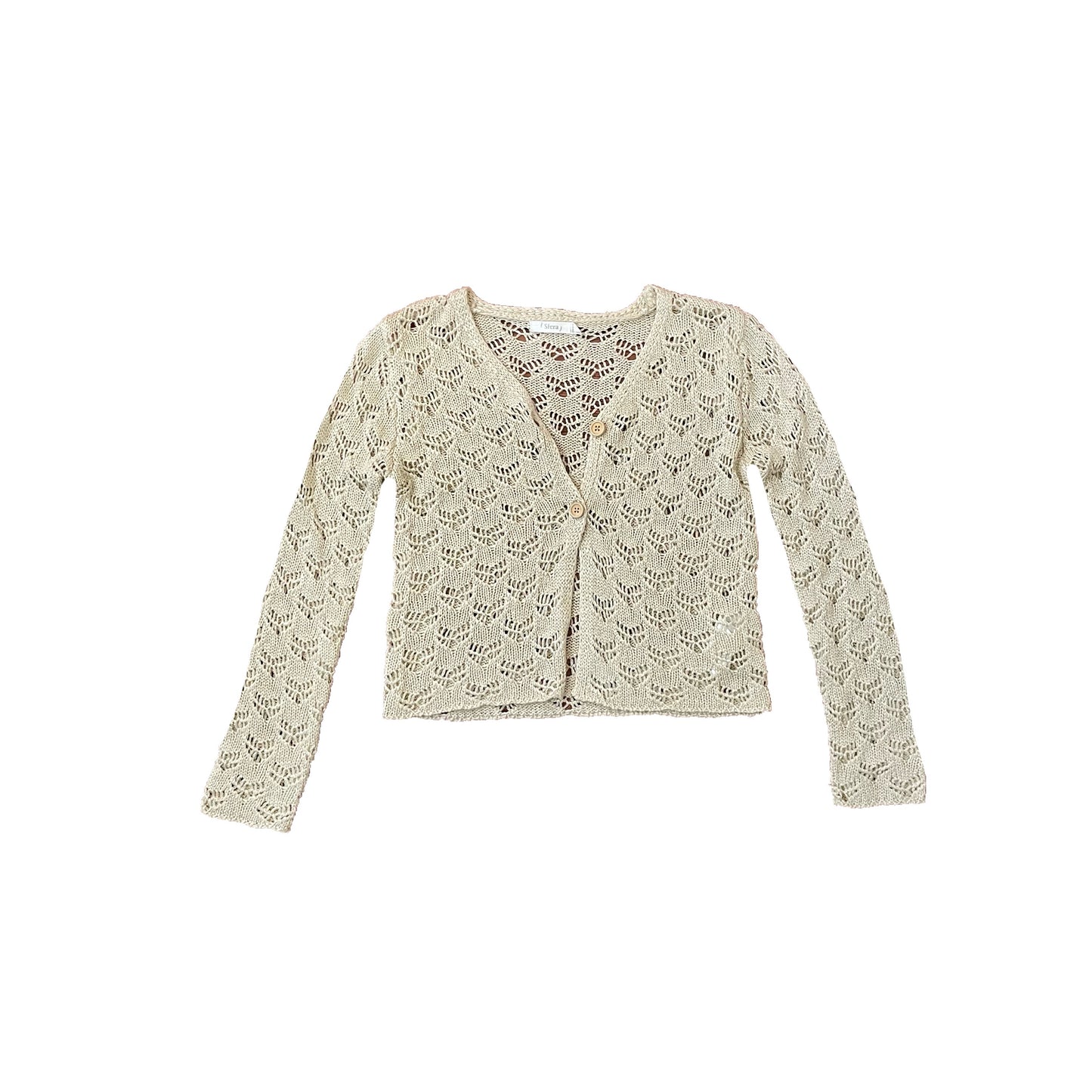 sfera gold crochet cardigan XS