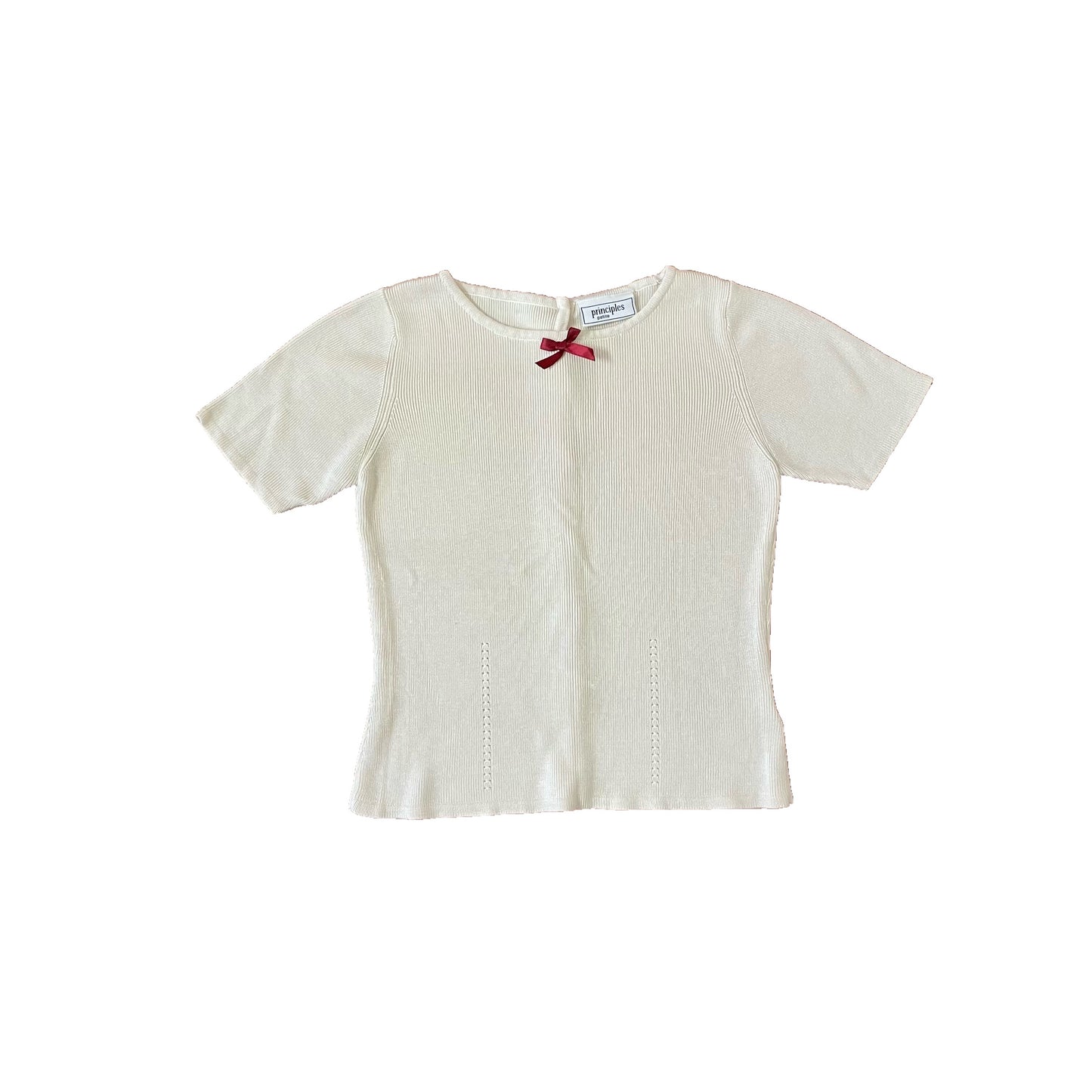 principles sweater knit bow top S