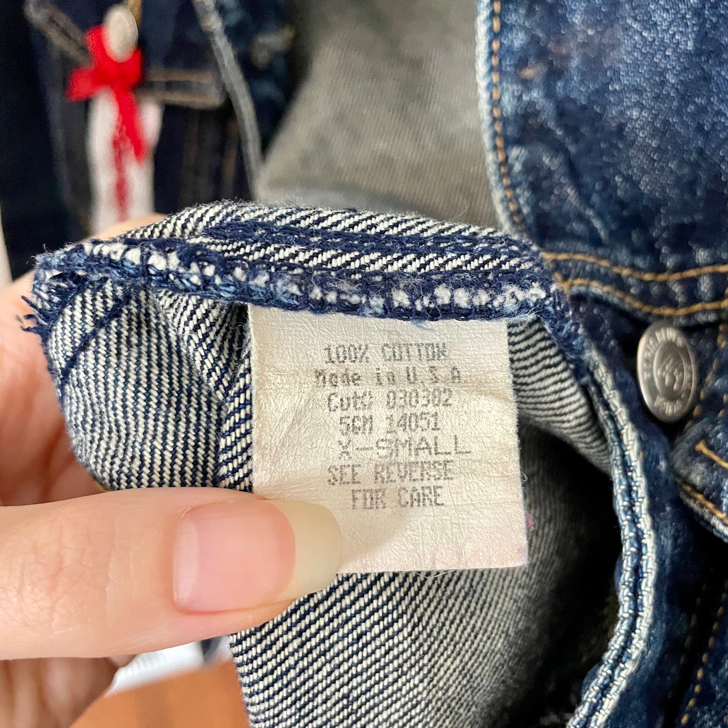paris blues bow jean jacket XS