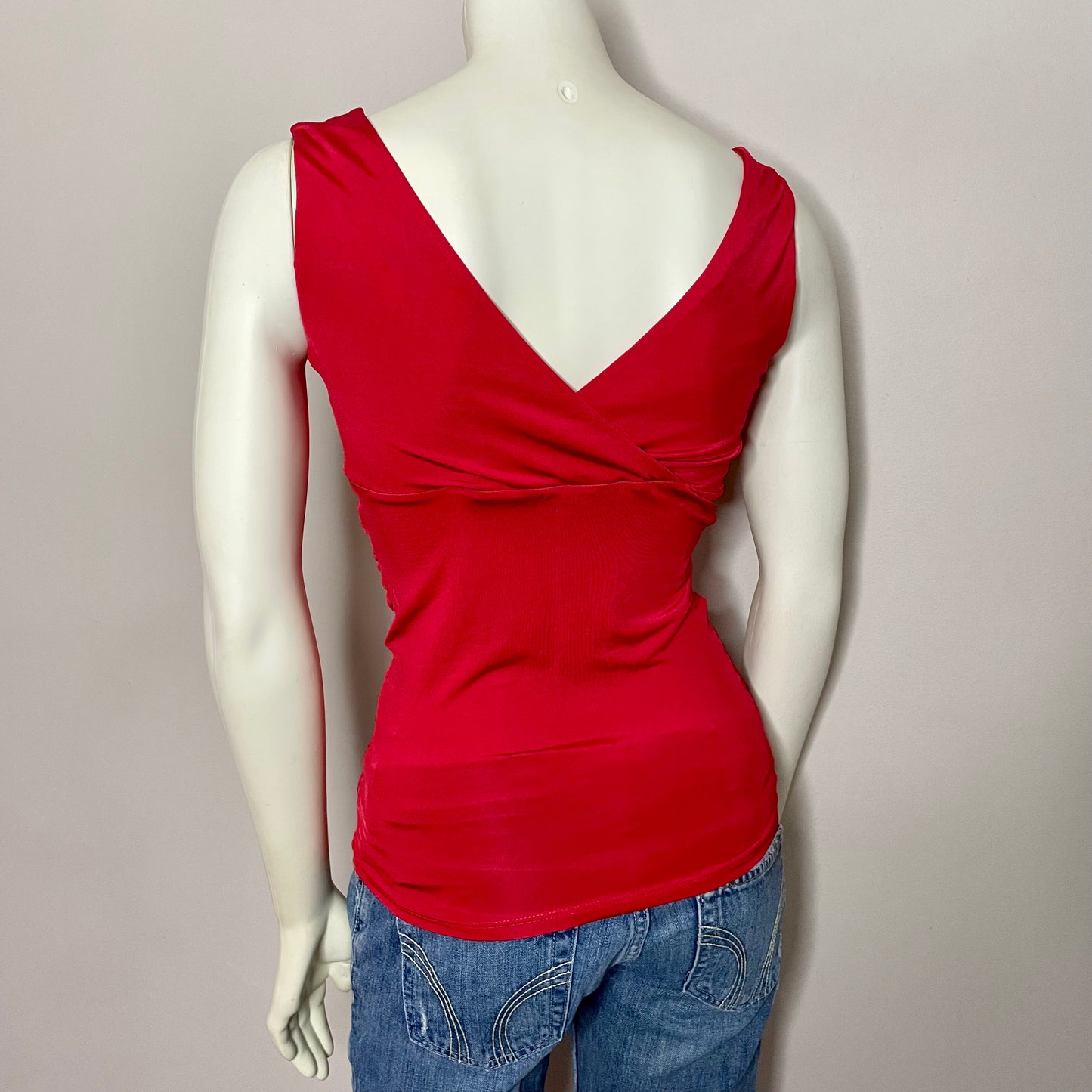 y2k italian red babydoll ruched tank top 6