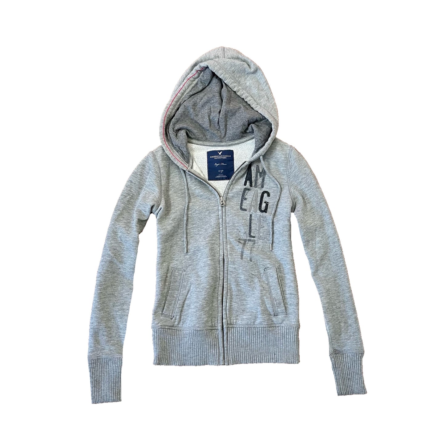 american eagle gray zip hoodie XS