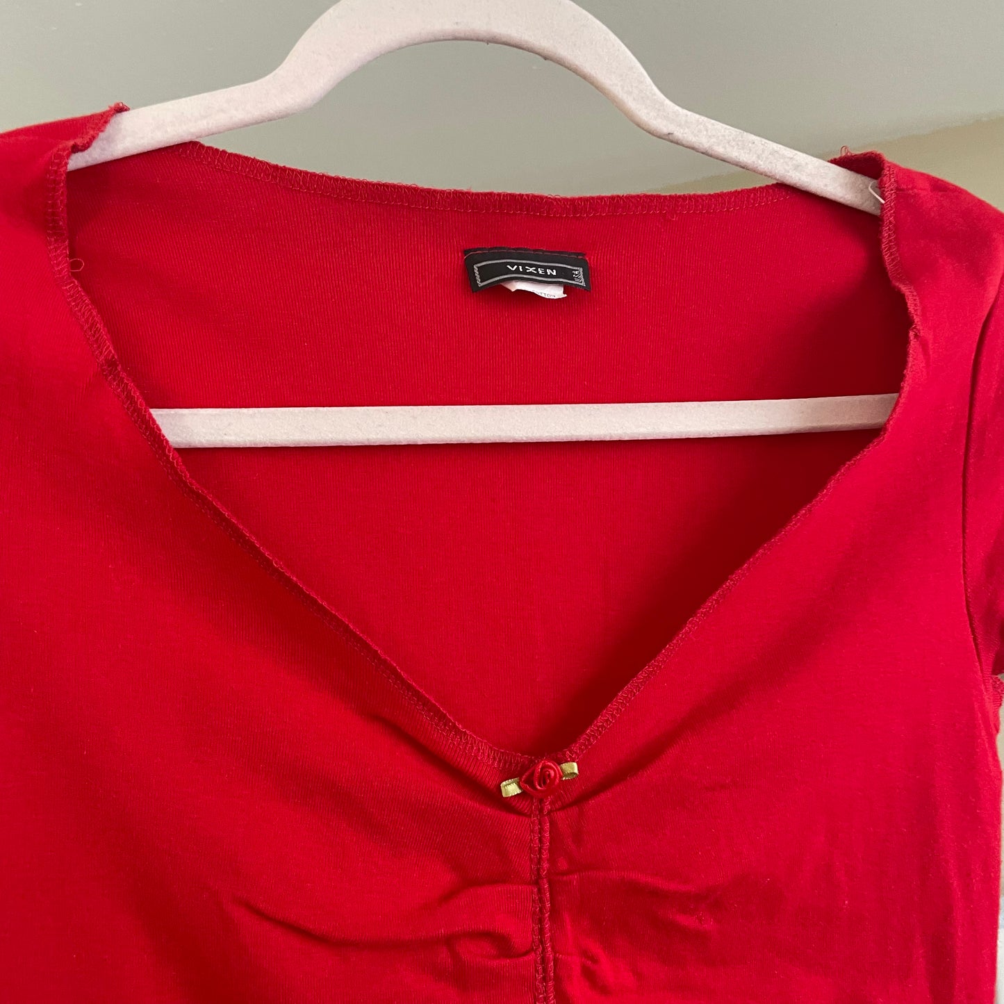 vixen red babydoll top M