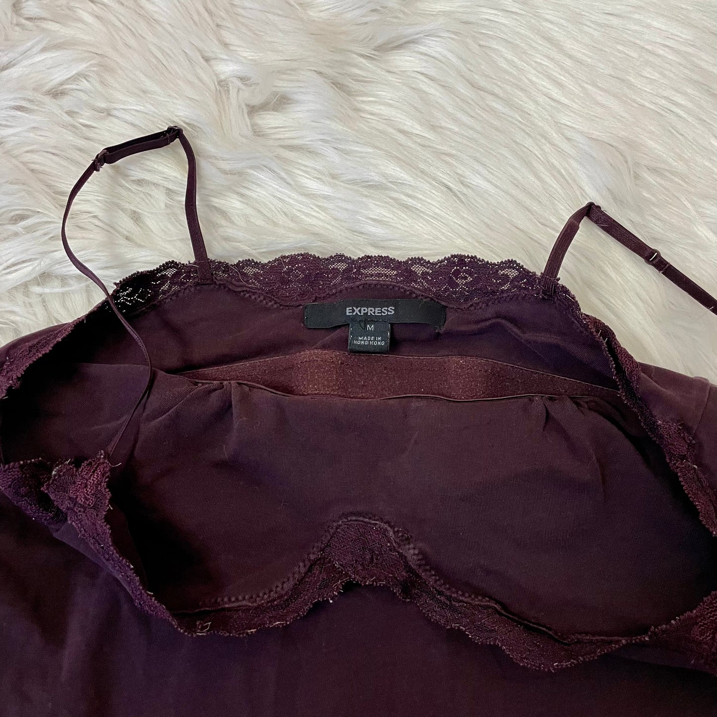 express lace trim cami top M