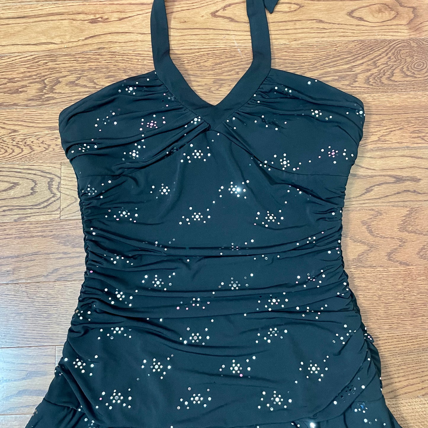 trixxi black sparkle halter dress M