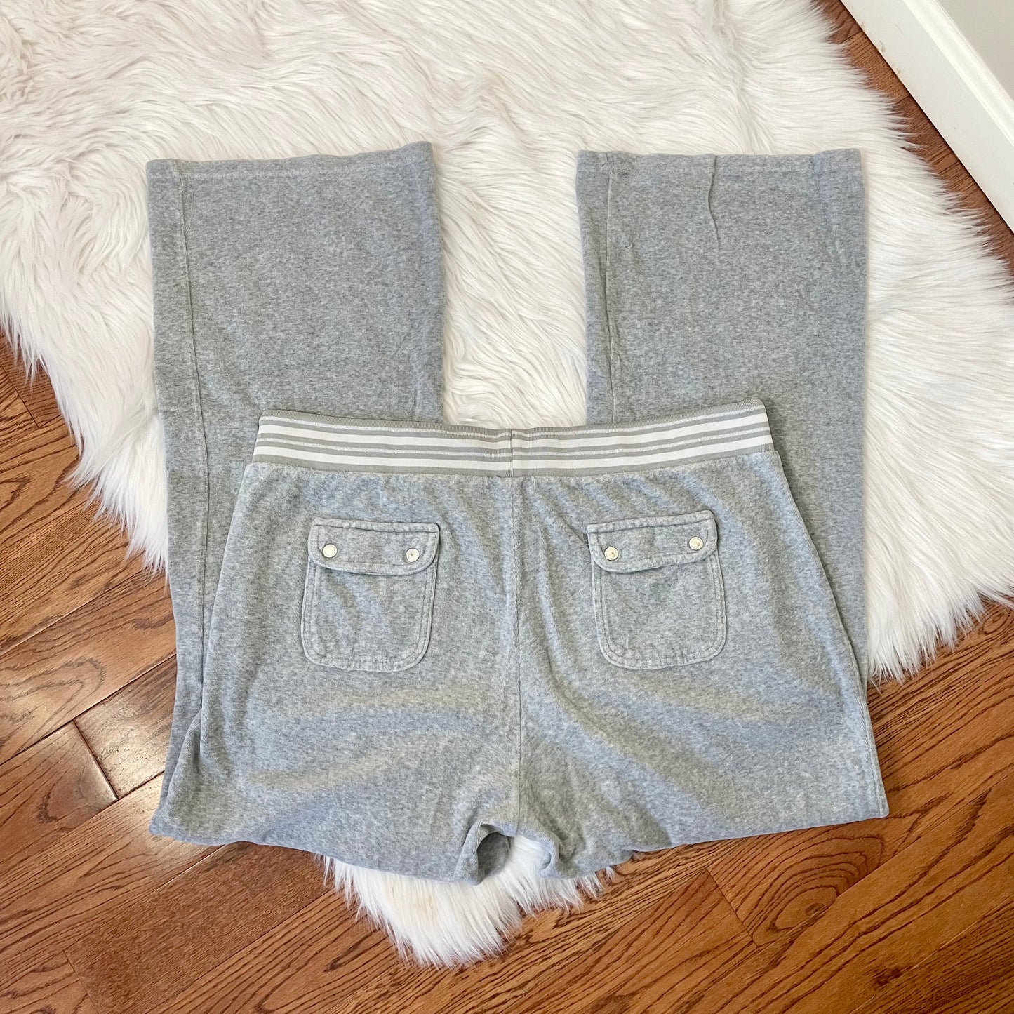 juicy couture gray flare track pants XL