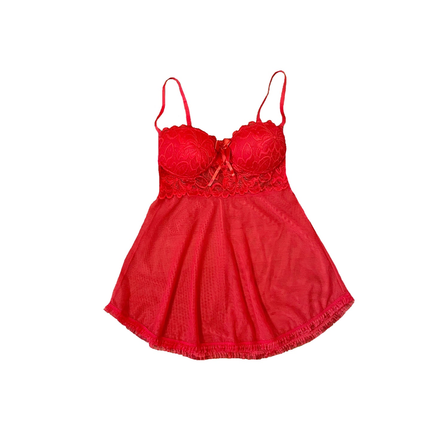 y2k red babydoll lingerie slip M