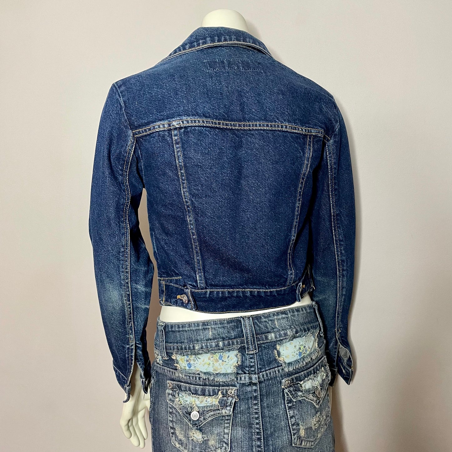 paris blues bow jean jacket XS