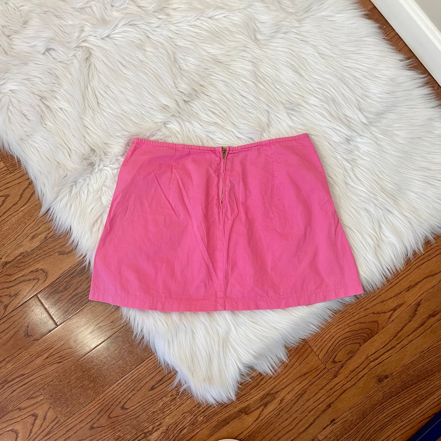 benetton hot pink pleated mini skirt M