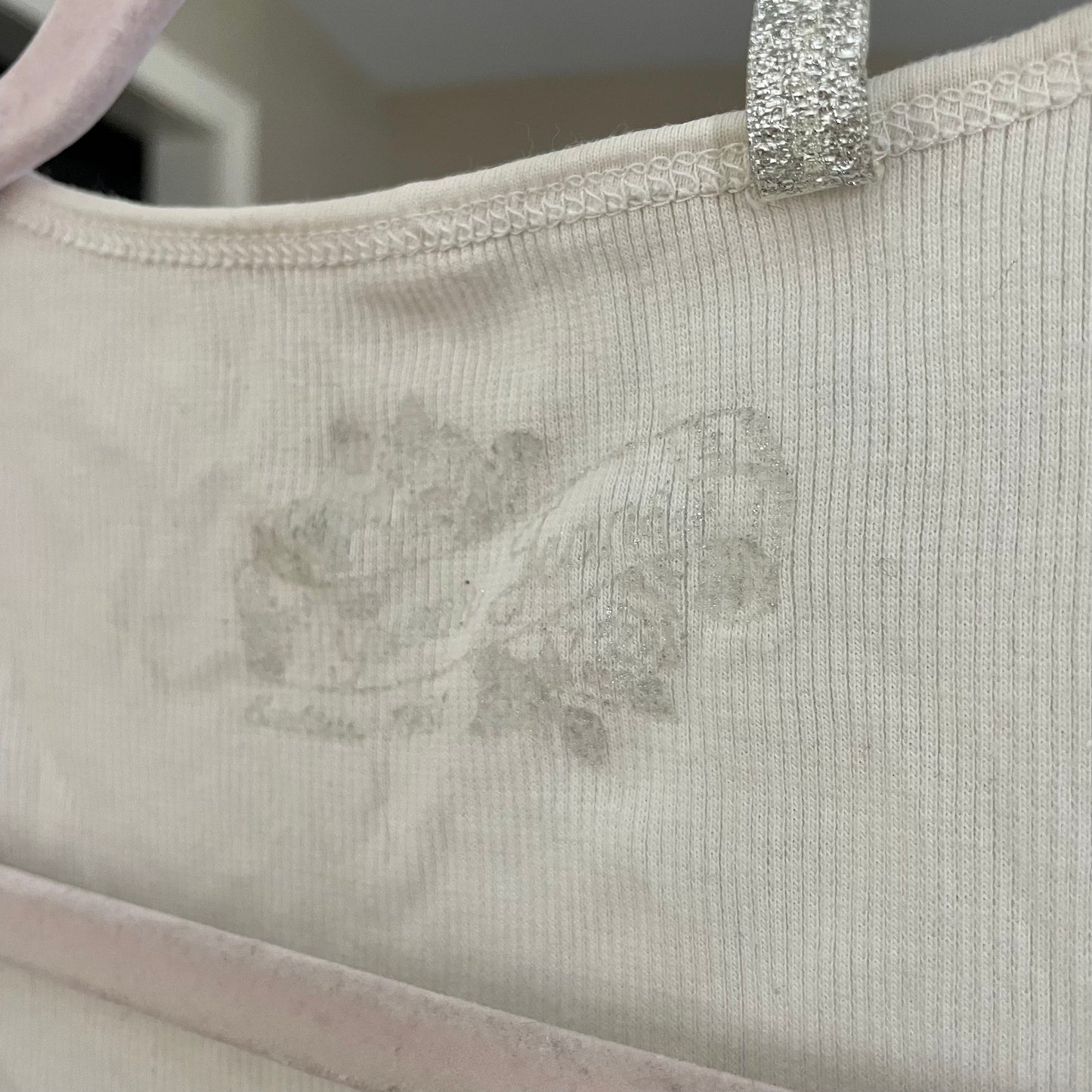 guess white rhinestone tank M