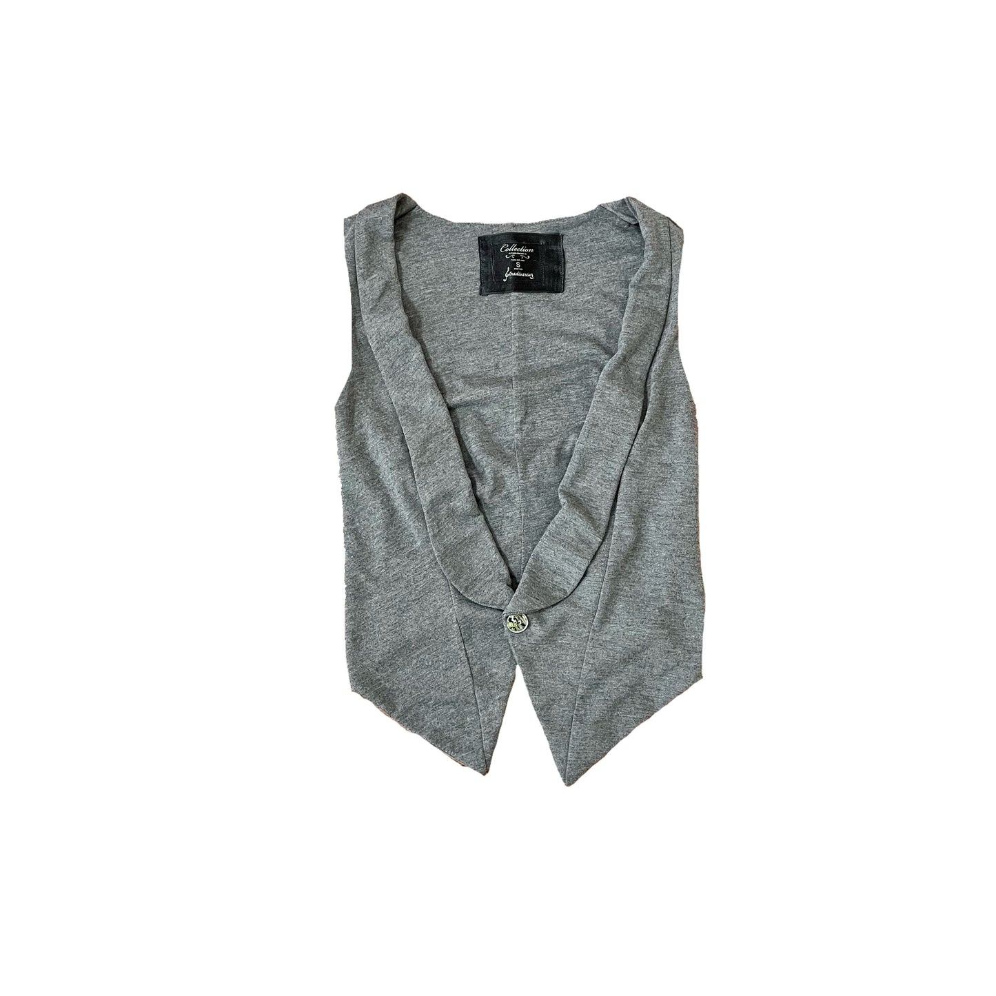 stradivarius gray v neck vest S