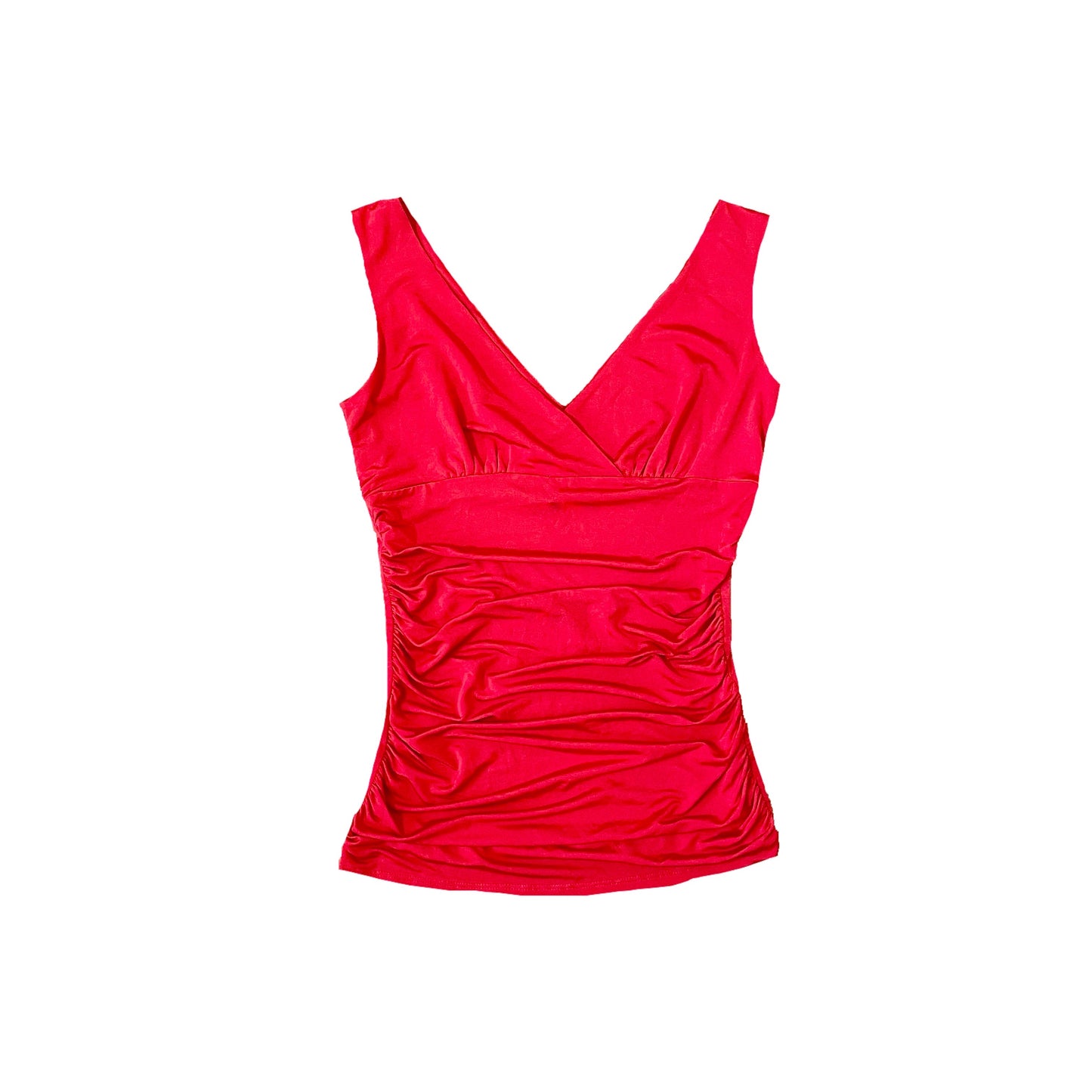 y2k italian red babydoll ruched tank top 6
