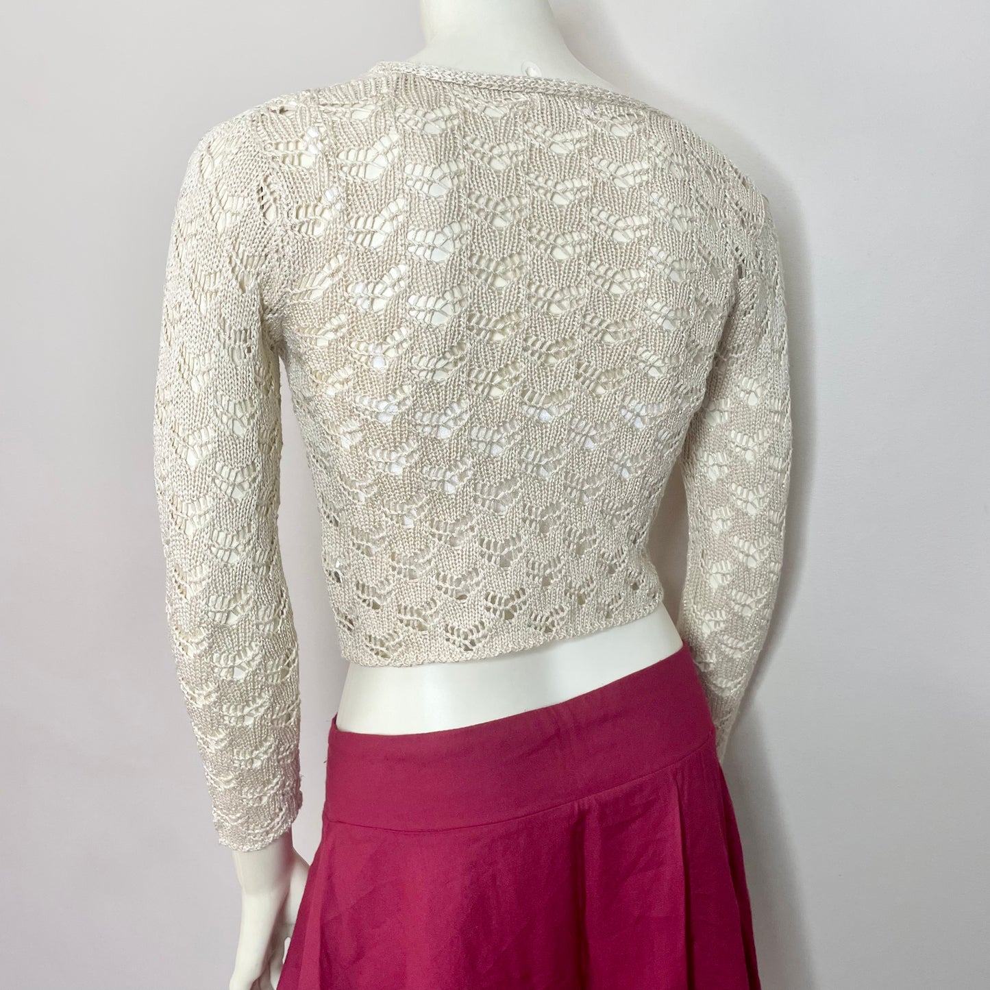 sfera gold crochet cardigan XS