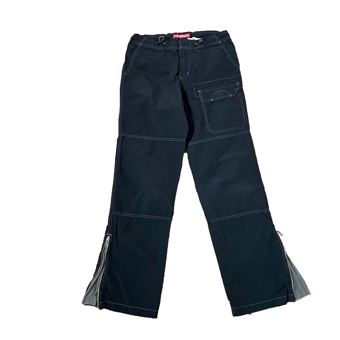 unionbay black cargo parachute pants