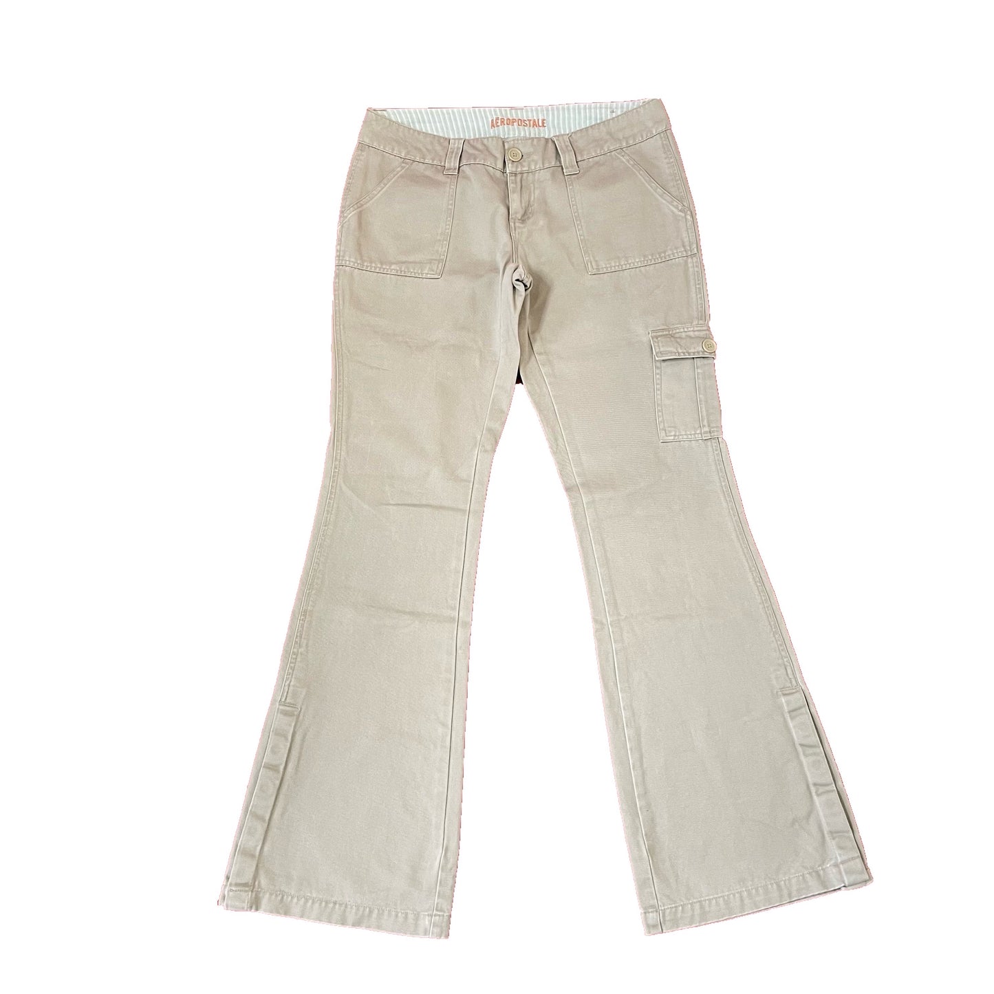 Aeropostale beige flare cargo pants