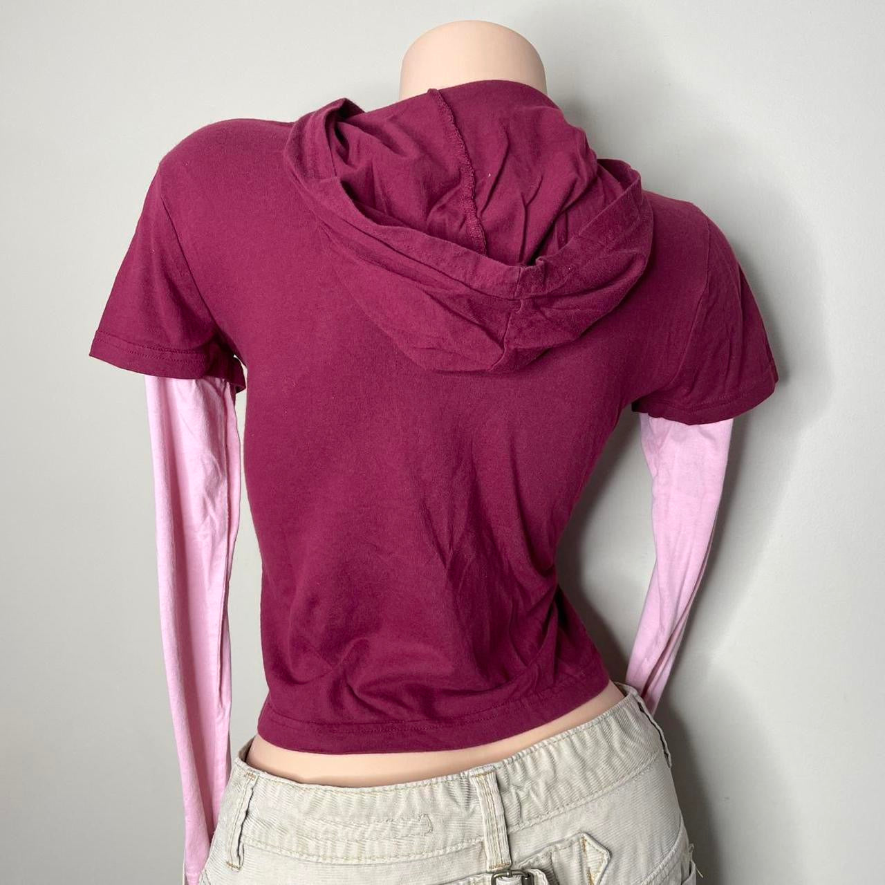 so.. rose print hoodie top