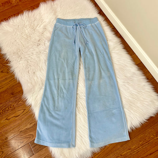 soho lady light blue flare velour sweatpants M