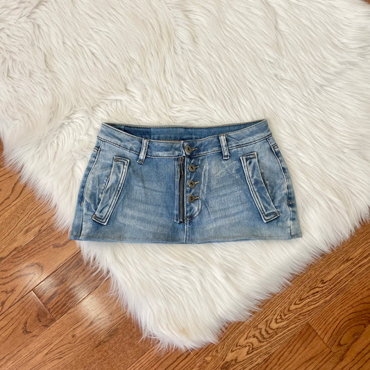 styled italy micro mini jean skirt L