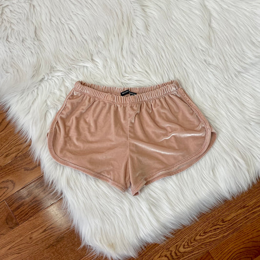brandy melville pink lisette velour shorts