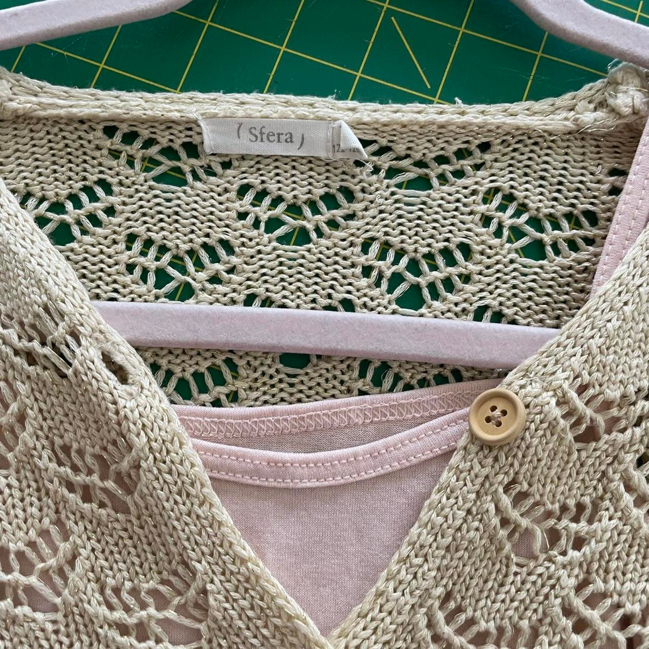 sfera sparkle cardigan and cami set