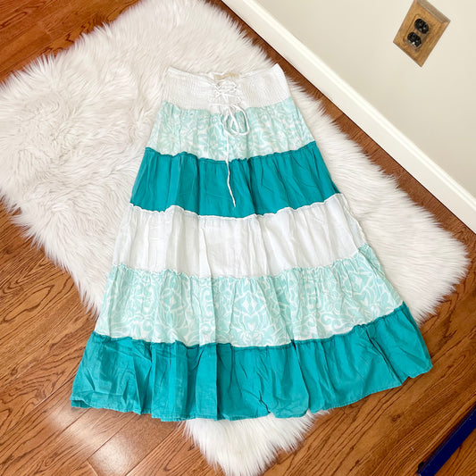 lk 97 boho tiered layers maxi skirt M
